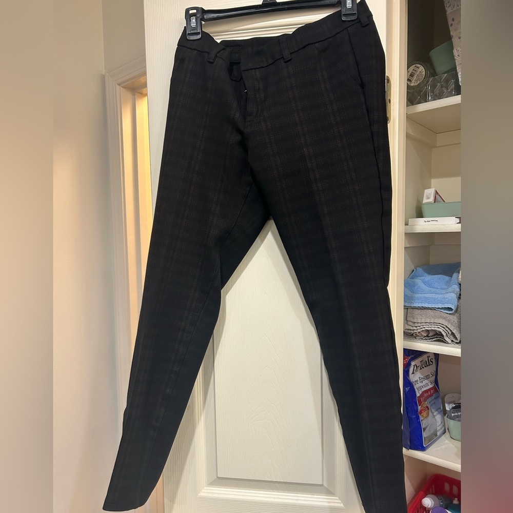 Kut from the Kloth Skinny Black Plaid Trousers